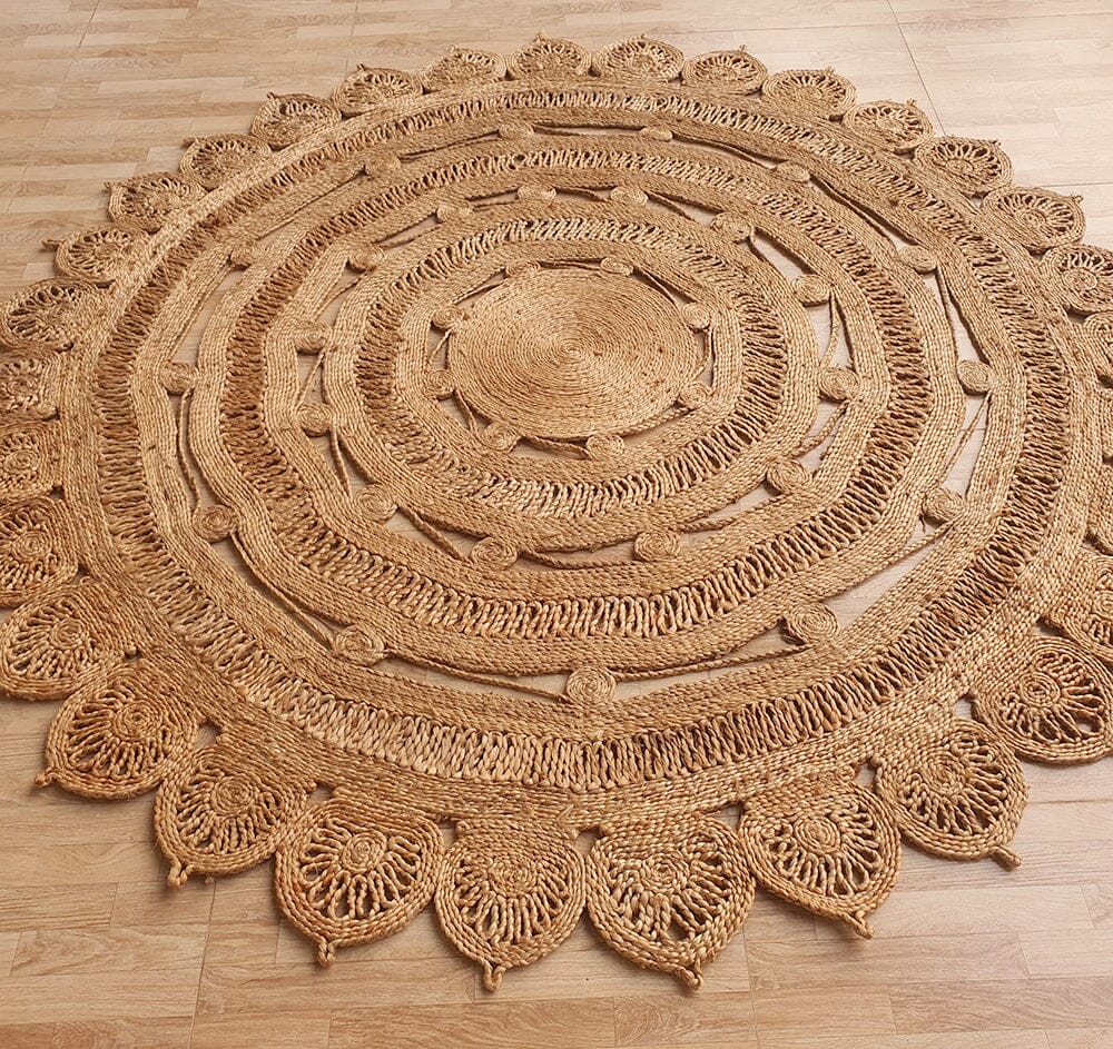 Artisanal Halo - Crochet Jute Rug (2 Sizes)