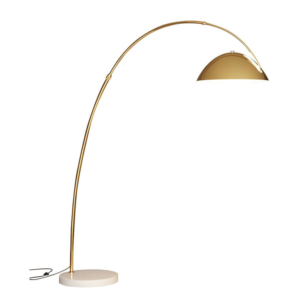 Gold arched Floor Lamp With Side Table