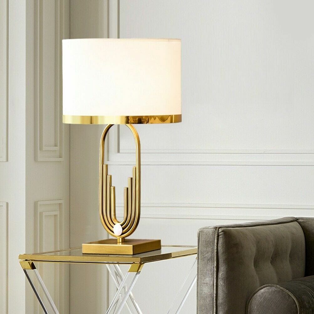 Gold and White Table Lamp Home Homekode 