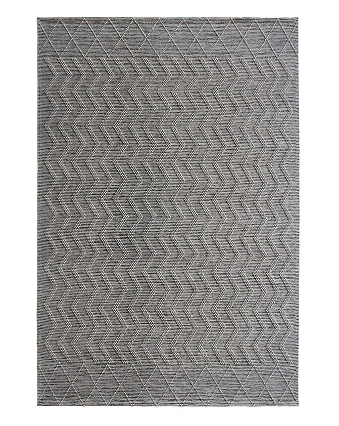 Wave of Elegance - Natural White Woven Wave Patterned Rug (6 Sizes)