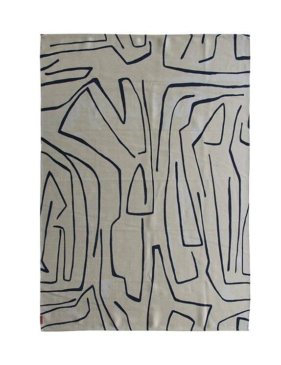 Monochrome Abstract Digital Printed Rug (150x210 CM)