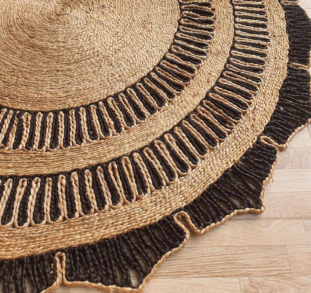 Entwine Rug Entwined Elegance Crochet Jute Rug with Intricate Natural Texture ...