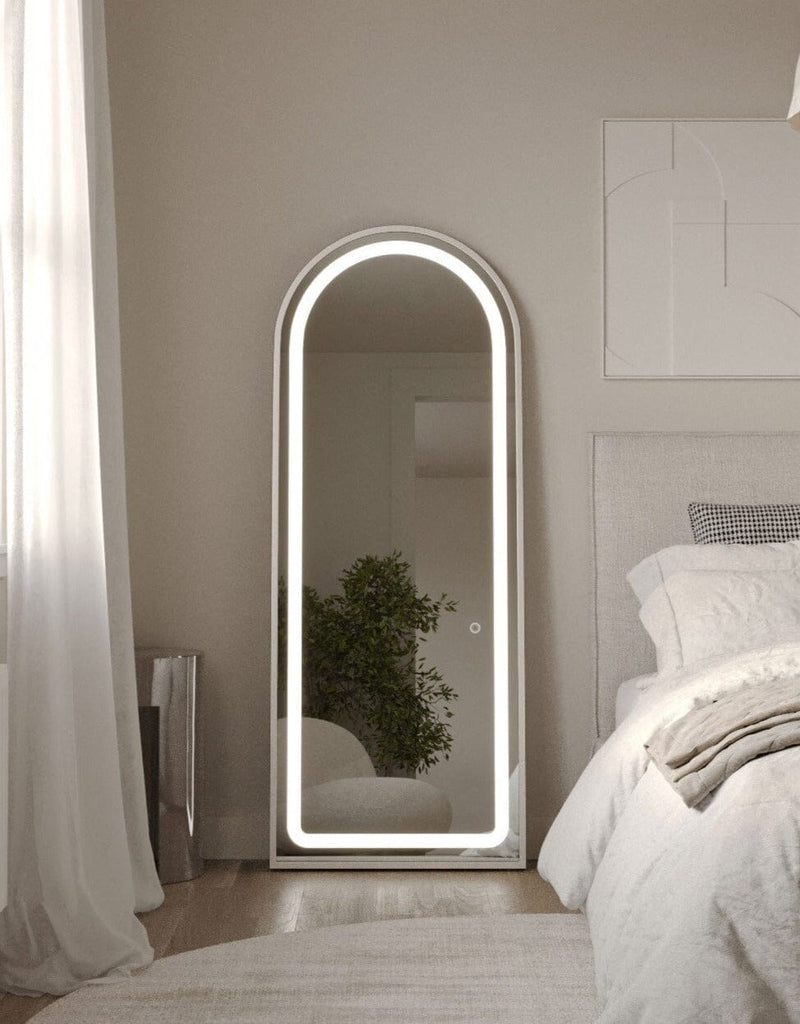 Silver Arch Full Length Mirror with LED Light (3 Sizes)