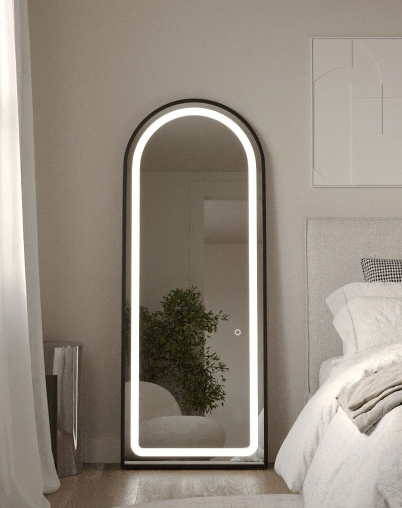Black Arch Full Length Mirror with LED Light (4 Sizes)