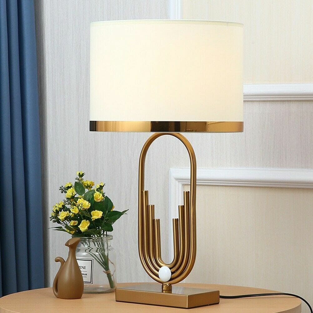 Gold and White Table Lamp Home Homekode 