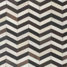 Large Monochrome Zig Zag Leather Rug (4 Sizes)