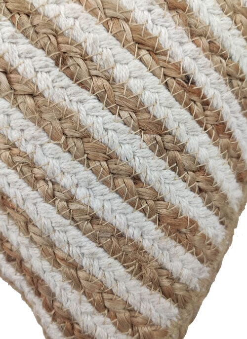 Beige Lined Jute Cushion (45x45 CM)