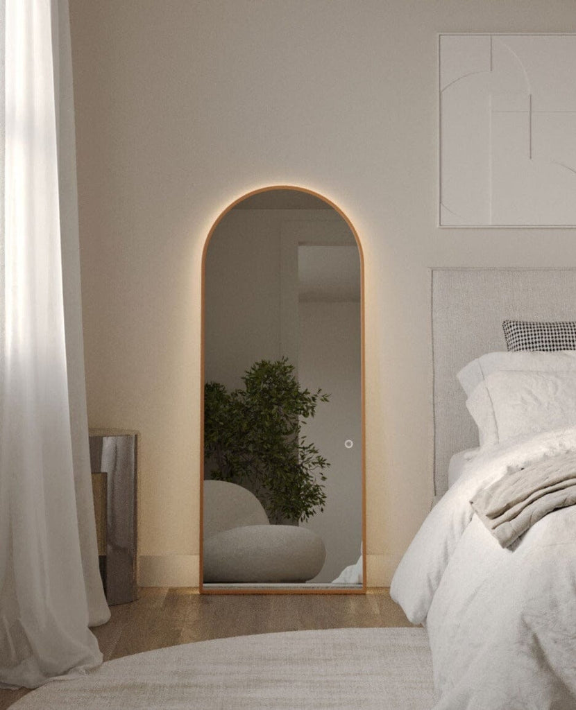 Rich Gold Arch Mirror with Back LED (150x60 CM)