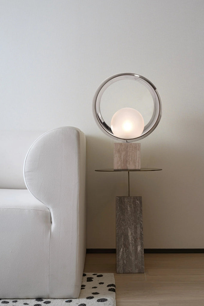 Round Transparent Glass Table Lamp