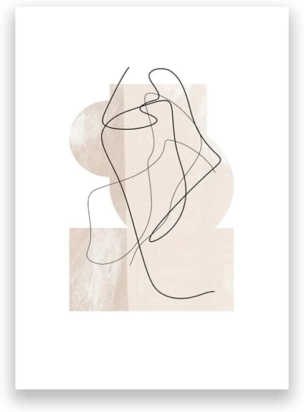 Beige undertone Abstract female line drawing