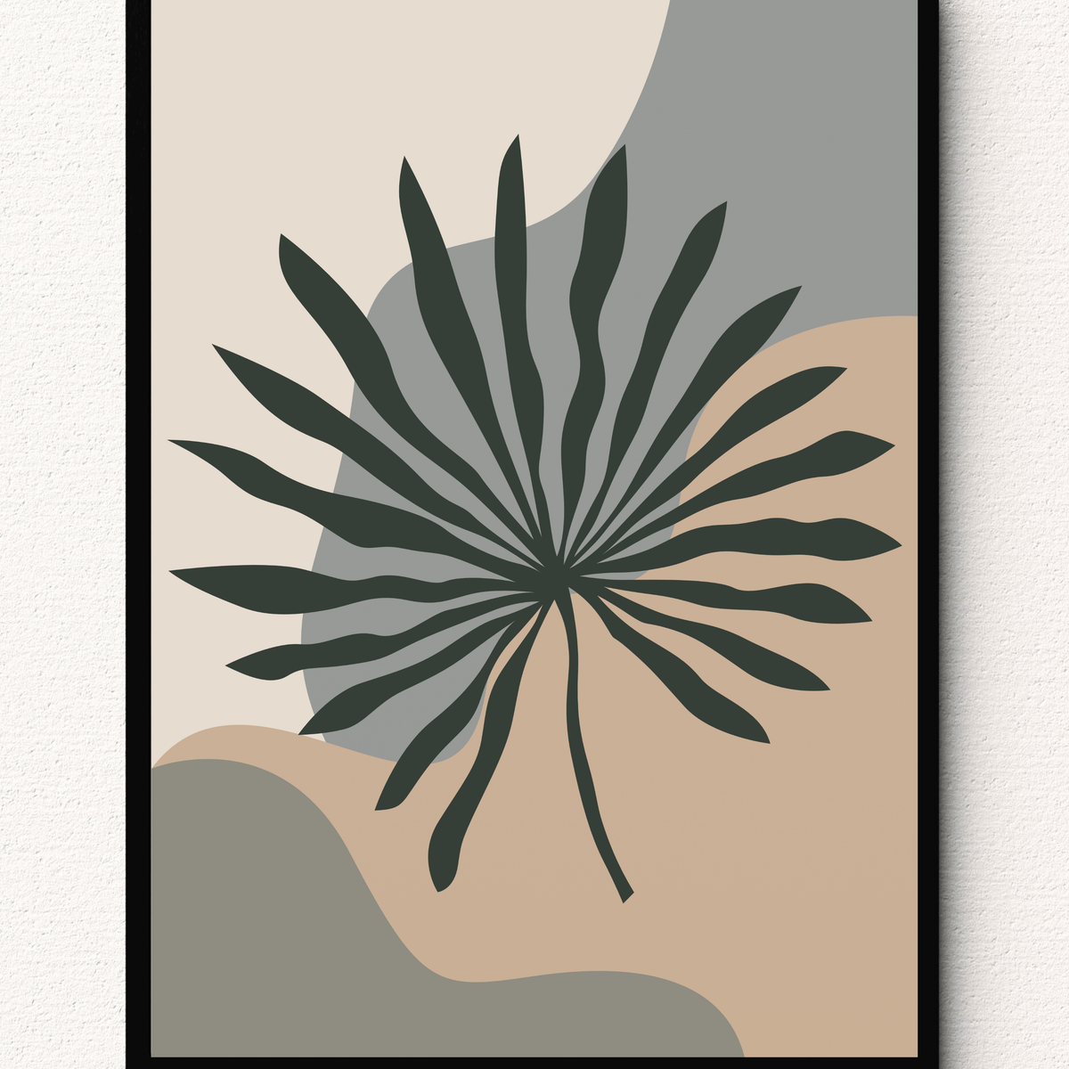 Palm Leaf Wall Art – Modern Abstract Botanical Print for Home Décor ...