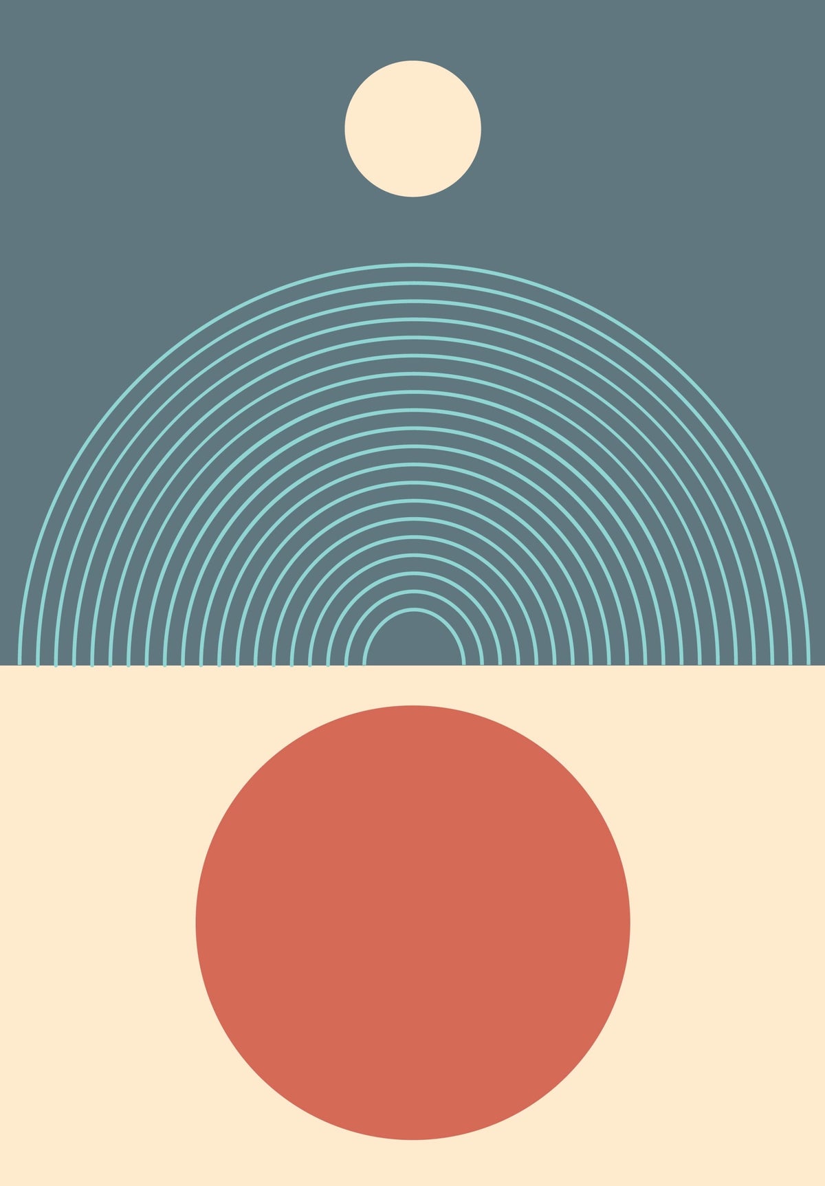Wall Rising Imagine Rising Horizon Wall Art Warm Abstract Arches Minimalist Canvas DecorII ...
