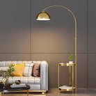 Gold and White arched Floor Lamp With Side table Homekode 