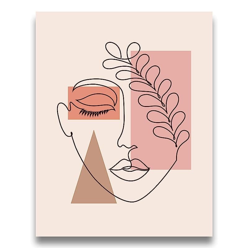 Abstract Face Wall Art with Frame