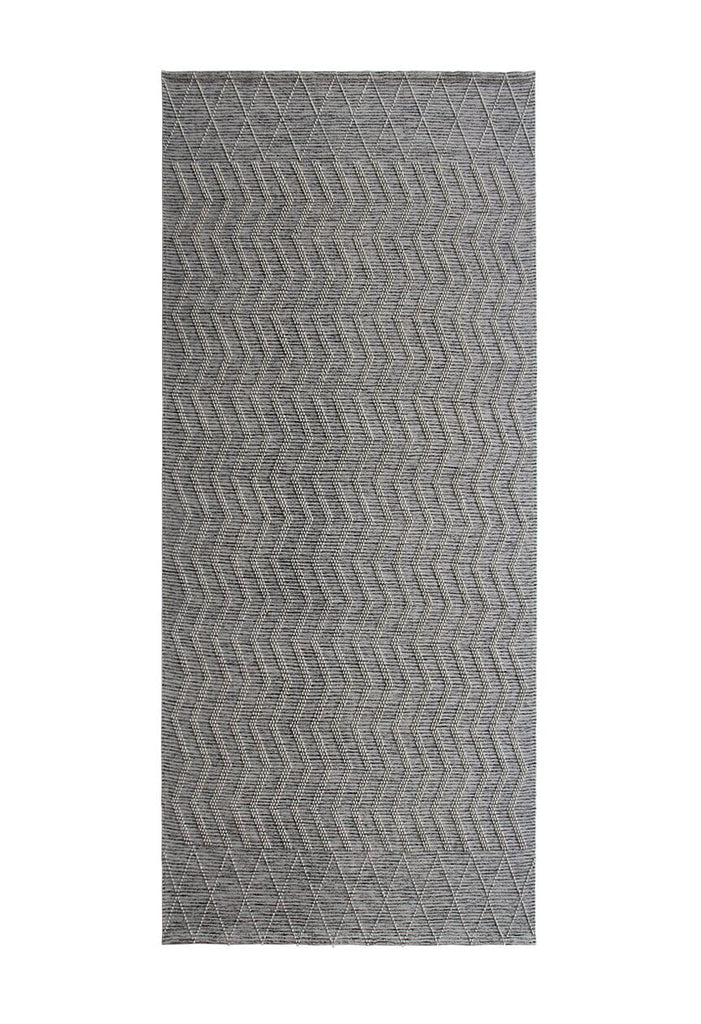 Tranquil Pathway - Natural White & Grey Woven Rug (200x80 CM)