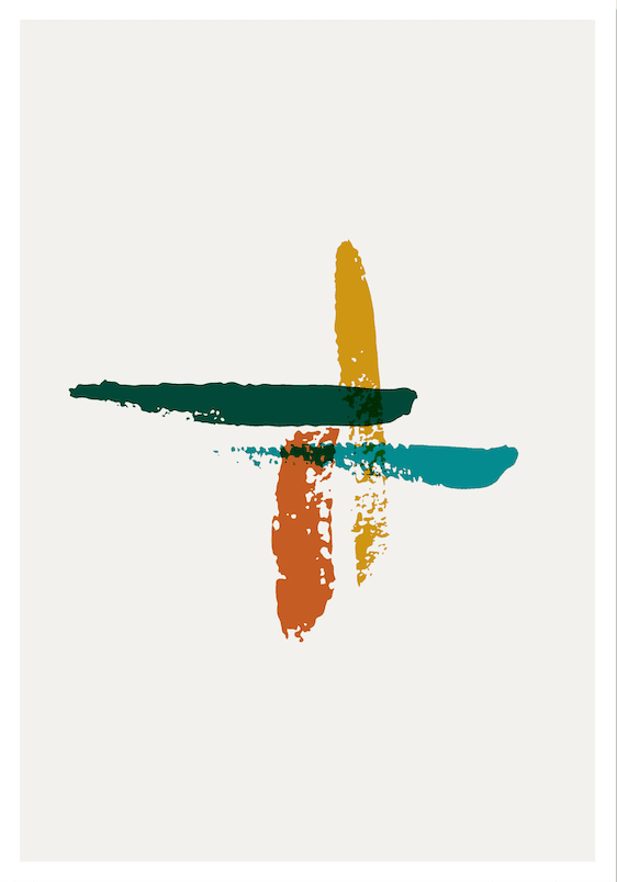 Abstract Brushstroke Medley Wall Art IV