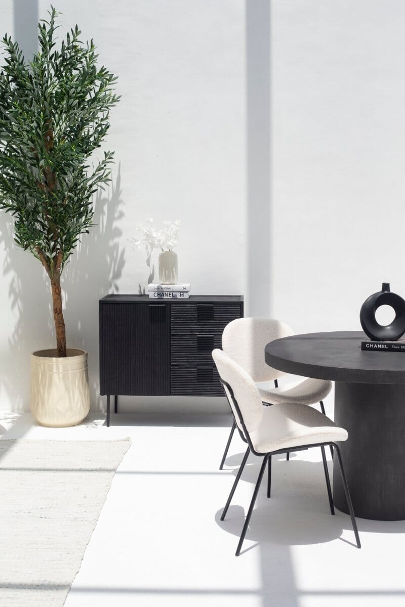 Adriana Black 3 Drawers & 1 Door Sideboard