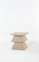 Alaaya Beige Travertine Side Table