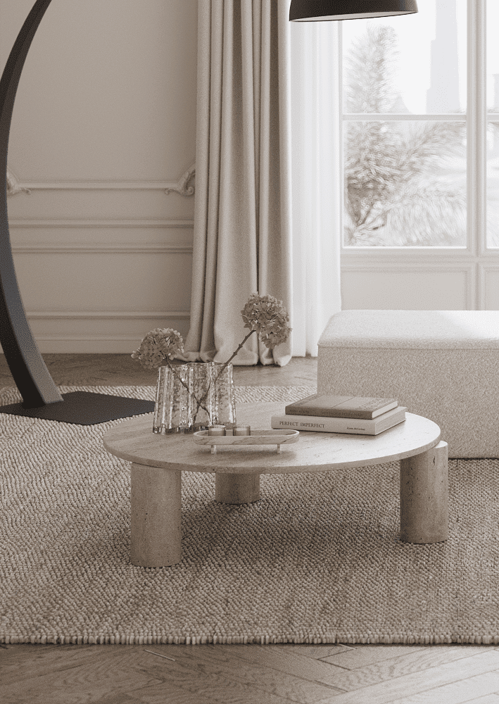 Alana Travertine Coffee Table (3 Sizes) Coffee Tables 