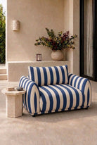 Alannah Blue Striped Outdoor Lounge Chair