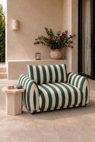 Alannah Green Striped Outdoor Lounge Chair