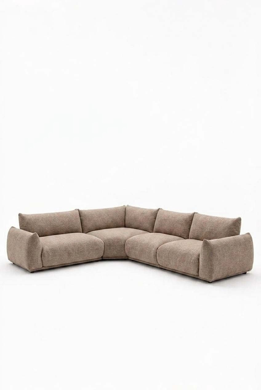 Alannah Light Brown L-Shape Sectional Sofa