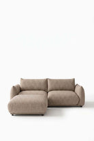 Alannah Light Brown Modular 2 Seater Sofa with Ottoman