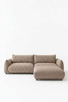 Alannah Light Brown Modular 3 Seater Sofa with Ottoman