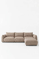 Alannah Light Brown Modular 4 Seater Sofa with Ottoman