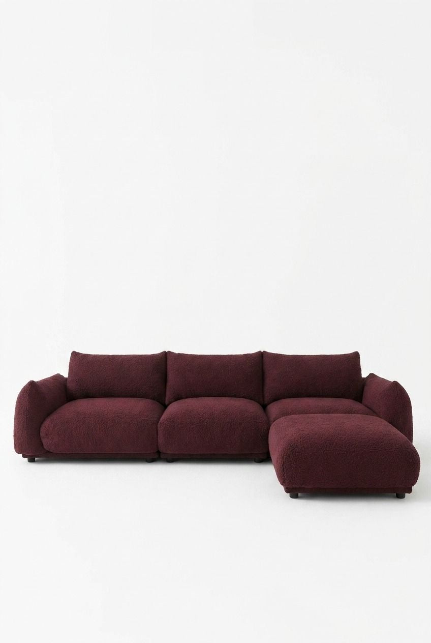 Alannah Mulberry Modular 4 Seater Sofa with Ottoman