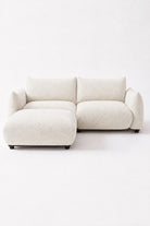 Alannah Off White Boucle Modular 2 Seater Sofa with Ottoman