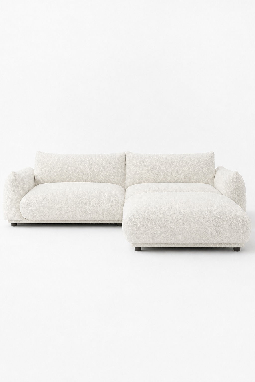 Alannah Off White Boucle Modular 3 Seater Sofa with Ottoman