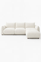 Alannah Off White Boucle Modular 4 Seater Sofa with Ottoman