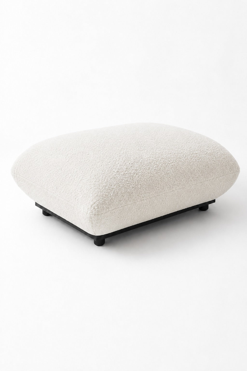 Alannah Off White Boucle Ottoman