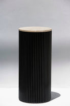Alora Black Wooden Plinth With Travertine Top