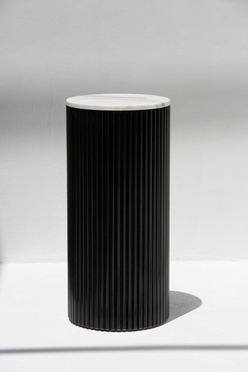 Alora Black Wooden Plinth With White Top