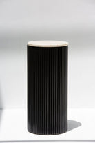 Alora Black Wooden Plinth With  White Travertine Top 