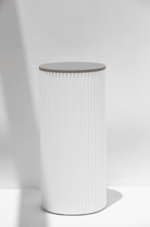 Alora White Wooden Plinth With Brown Quartz Top