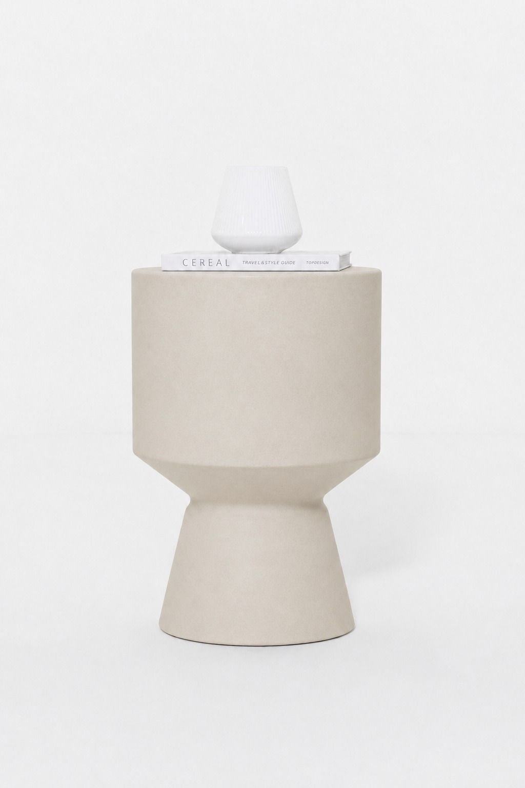 Alpina Light Beige Microconcrete Side Table