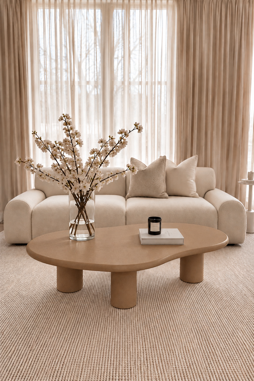 Alvin ⁠Brown Microconcrete Coffee Table
