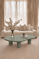 Alvin ⁠Sage Green Microconcrete Coffee Table