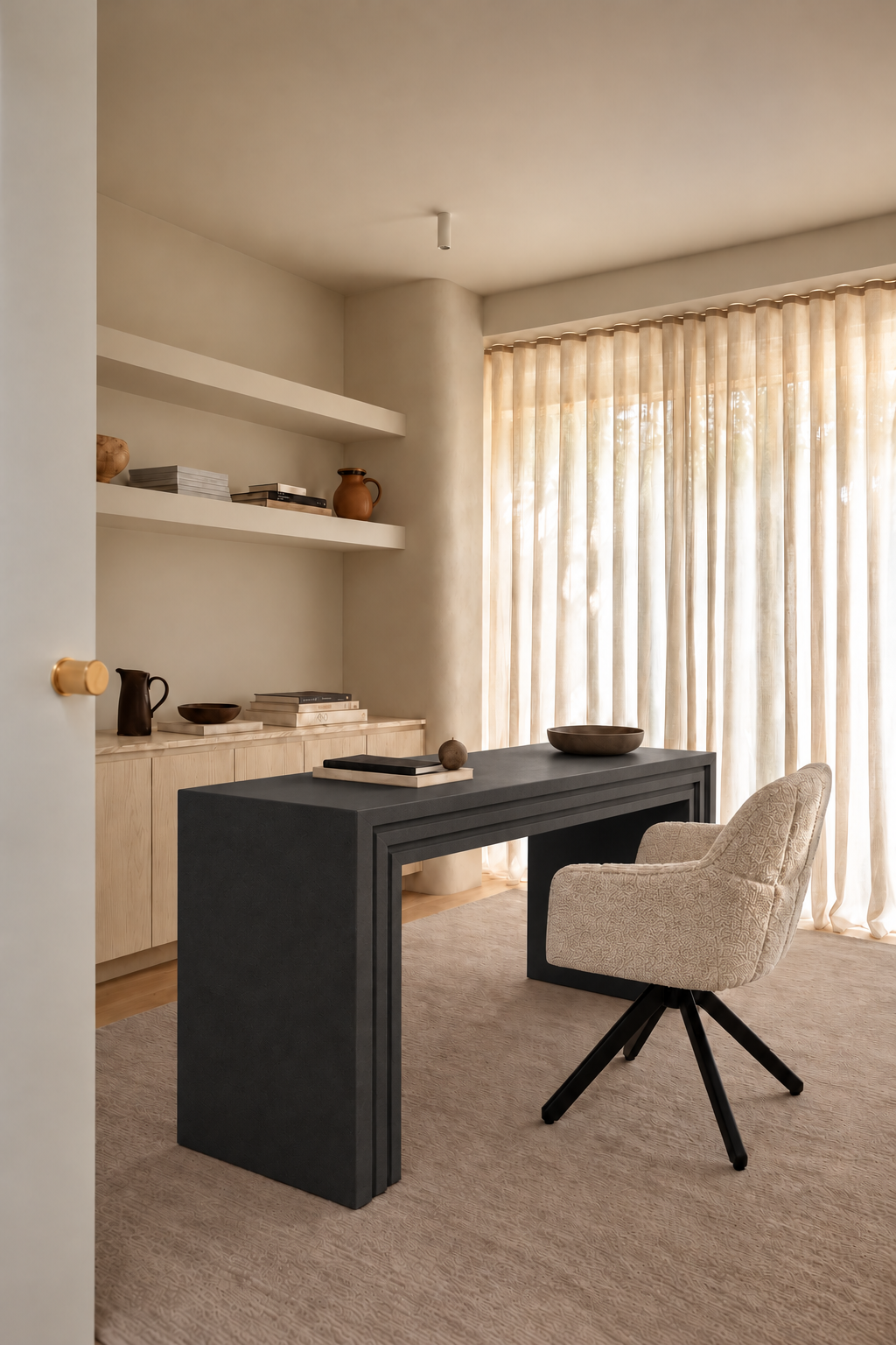 Amelie Black Microconcrete Desk