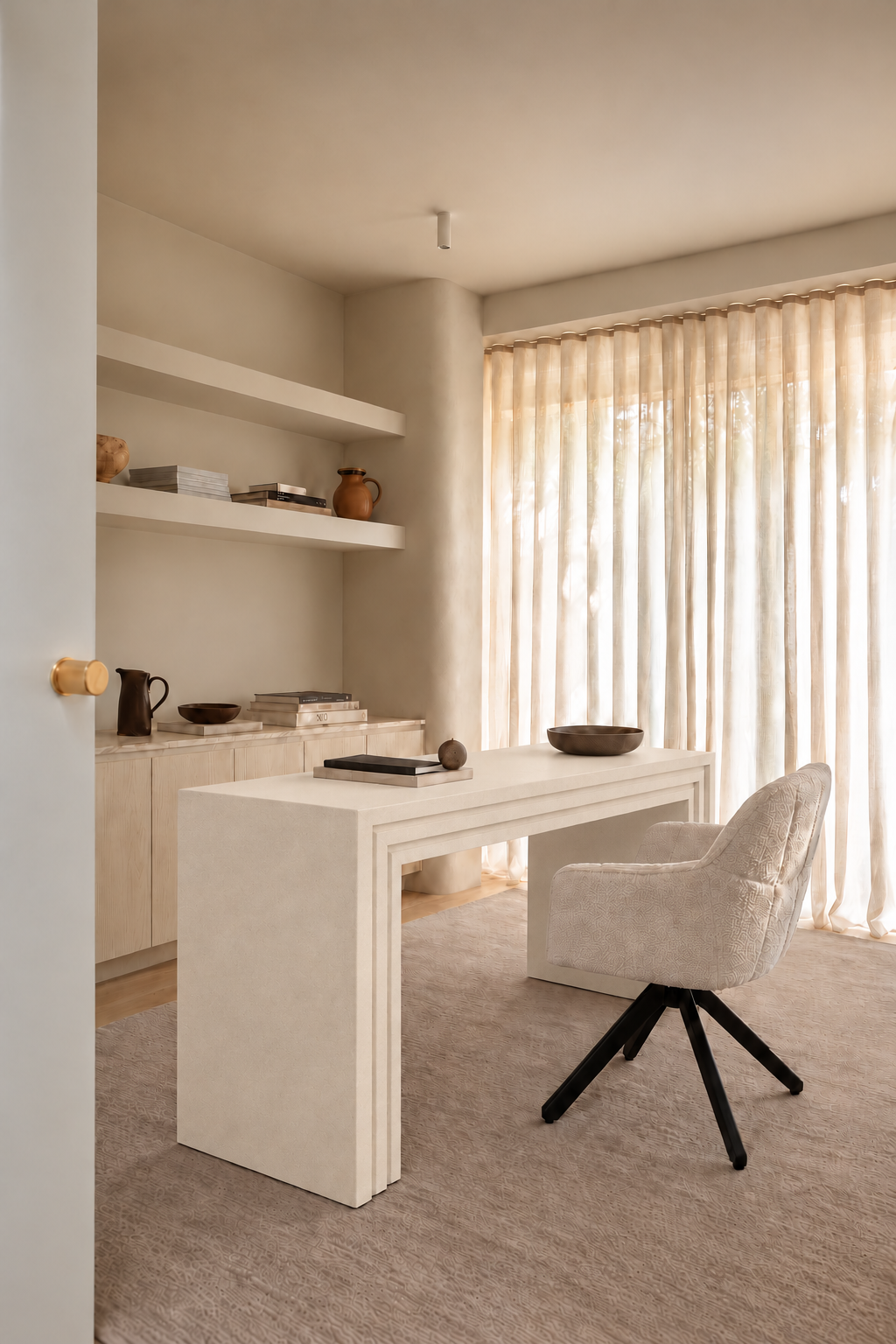 Amelie Light Beige Microconcrete Desk
