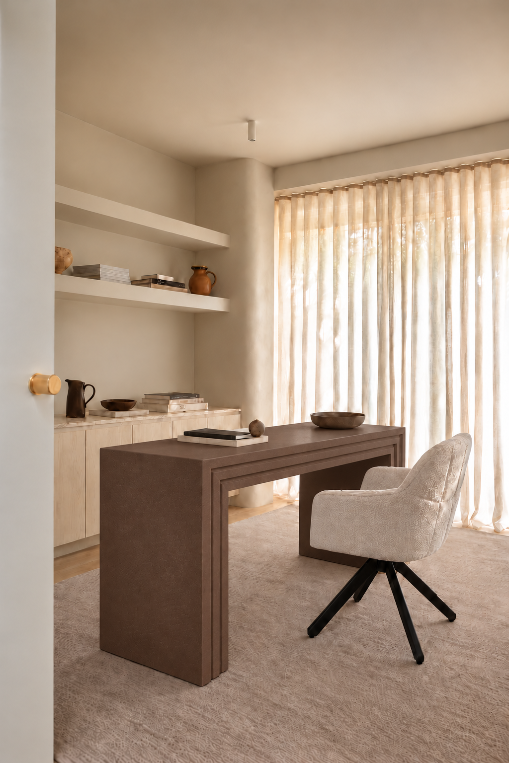 Amelie Mocha Microconcrete Desk