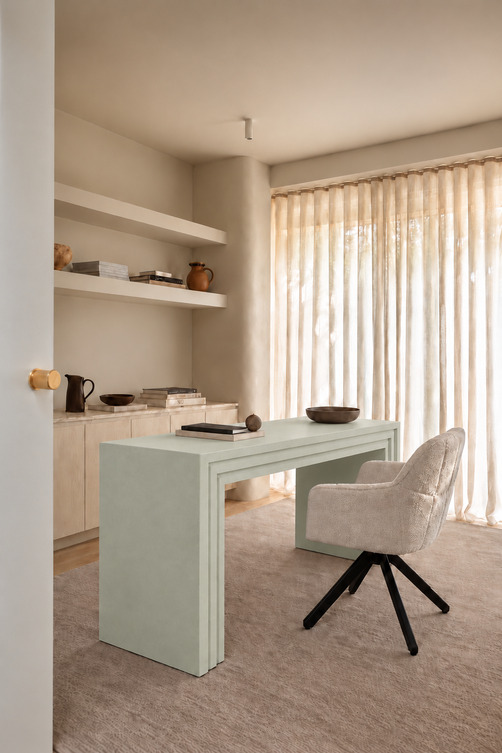 Amelie Pistachio Green Microconcrete Desk