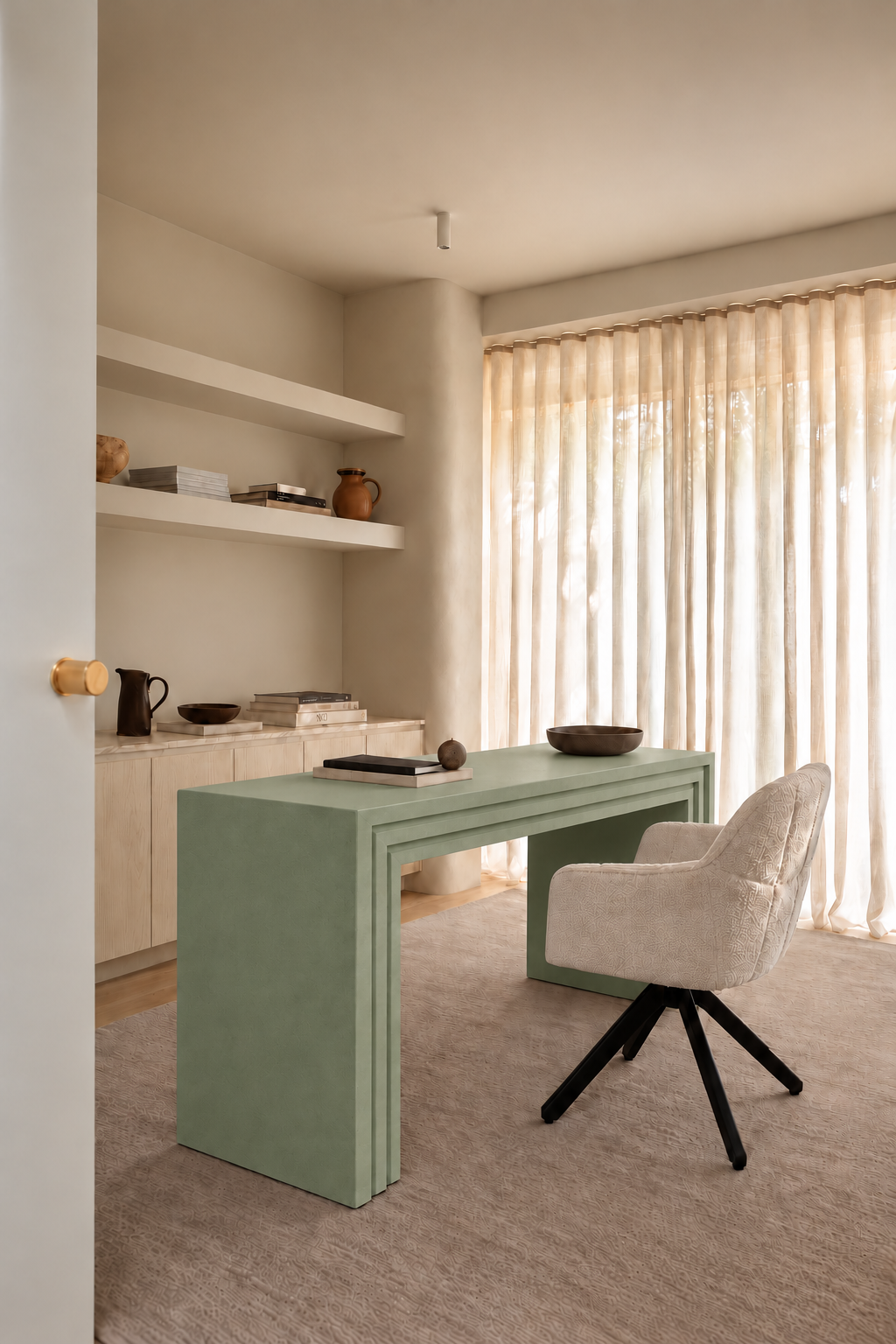 Amelie Sage Green Microconcrete Desk