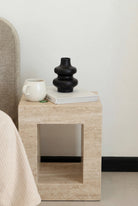 Anika Travertine Side Table