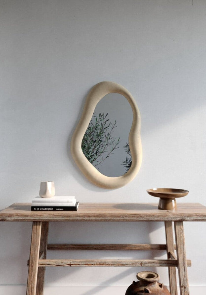 Faye Flannelette Frame Irregular Wall Mirror