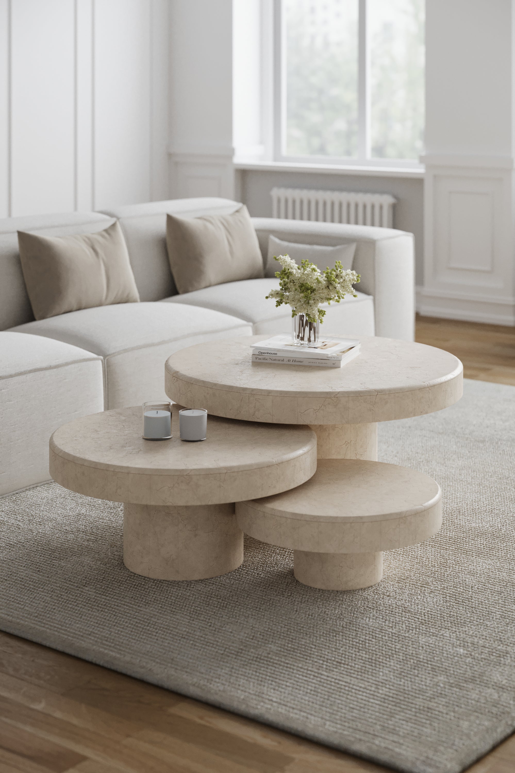 Arezzo Crema Marfil Nesting Coffee Table