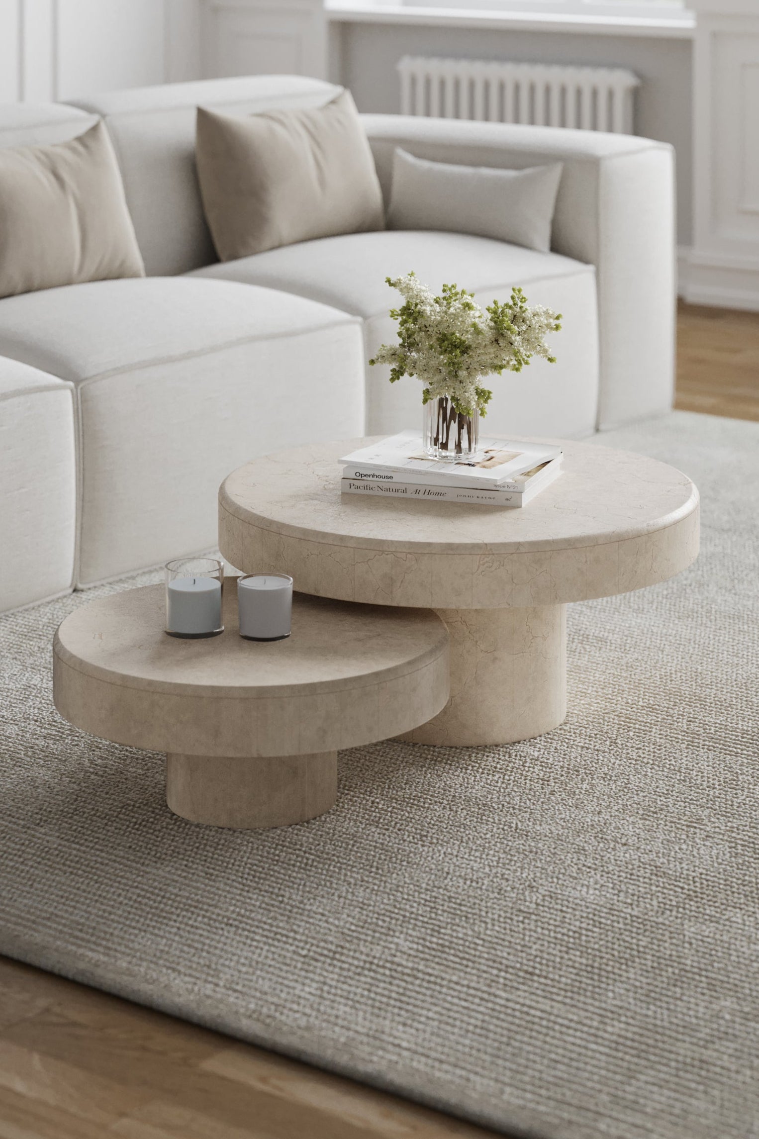 Arezzo Crema Marfil Nesting Coffee Table